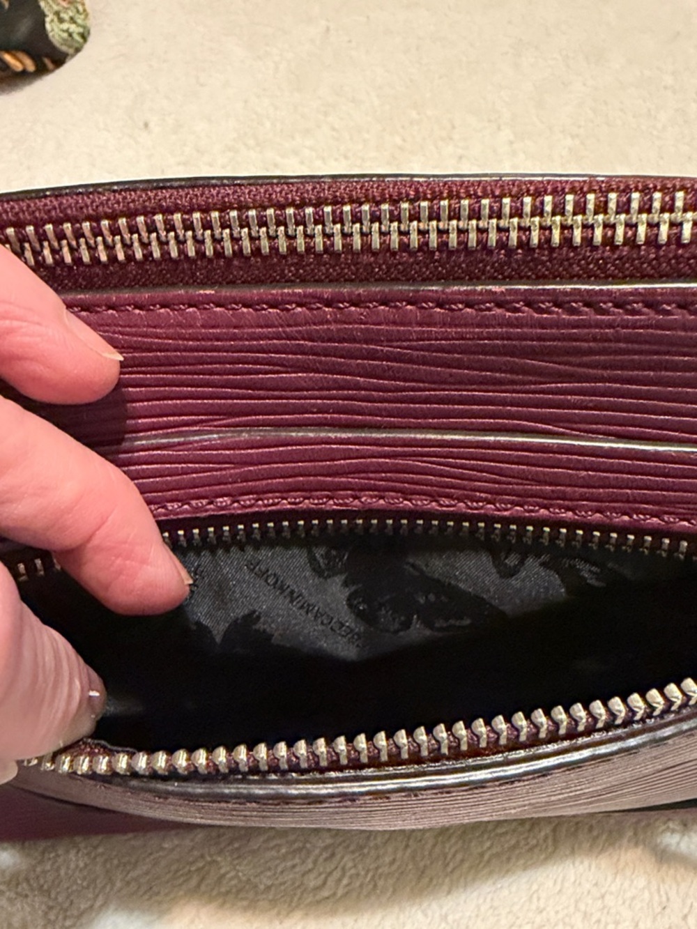Rebecca Minkoff Textured Wine Crossbody with Chain Strap - Picture 5 of 9